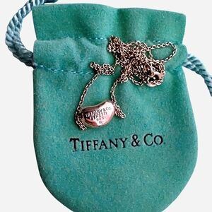 Tiffany & Co. Silver Elsa Peretti "BEAN" Necklace